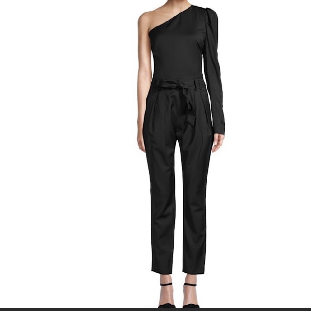 Iro Harabel one-sleeve Wool-Twill Jumpsuit, size 2